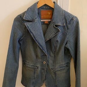 Guess Jeans striped denim blazer